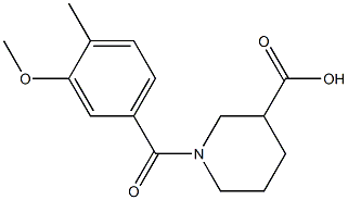 1-[(3-methoxy-4-methylphenyl)carbonyl]piperidine-3-carboxylic acid,,结构式