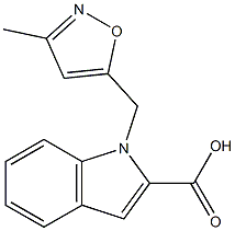 1-[(3-methyl-1,2-oxazol-5-yl)methyl]-1H-indole-2-carboxylic acid 结构式