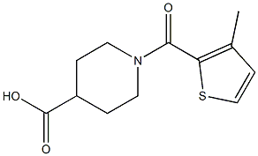 1-[(3-methylthien-2-yl)carbonyl]piperidine-4-carboxylic acid 化学構造式