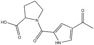 1-[(4-acetyl-1H-pyrrol-2-yl)carbonyl]pyrrolidine-2-carboxylic acid 化学構造式