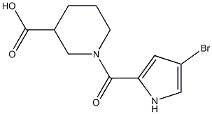 1-[(4-bromo-1H-pyrrol-2-yl)carbonyl]piperidine-3-carboxylic acid,,结构式