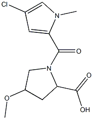 1-[(4-chloro-1-methyl-1H-pyrrol-2-yl)carbonyl]-4-methoxypyrrolidine-2-carboxylic acid Structure