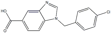1-[(4-chlorophenyl)methyl]-1H-1,3-benzodiazole-5-carboxylic acid,,结构式