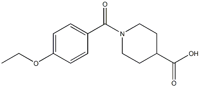 1-[(4-ethoxyphenyl)carbonyl]piperidine-4-carboxylic acid 化学構造式