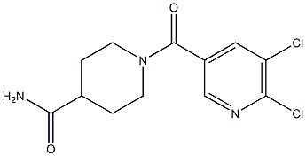 1-[(5,6-dichloropyridin-3-yl)carbonyl]piperidine-4-carboxamide 化学構造式