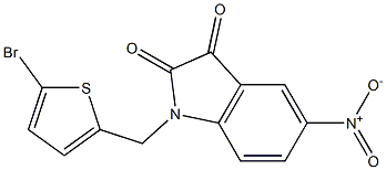1-[(5-bromothiophen-2-yl)methyl]-5-nitro-2,3-dihydro-1H-indole-2,3-dione Struktur