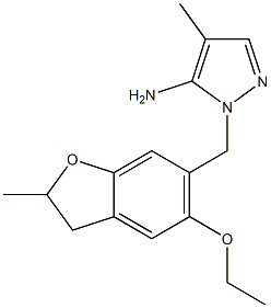 1-[(5-ethoxy-2-methyl-2,3-dihydro-1-benzofuran-6-yl)methyl]-4-methyl-1H-pyrazol-5-amine 化学構造式