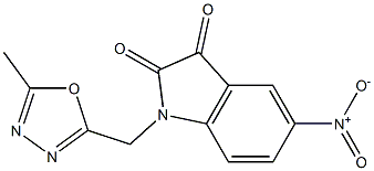 1-[(5-methyl-1,3,4-oxadiazol-2-yl)methyl]-5-nitro-2,3-dihydro-1H-indole-2,3-dione,,结构式