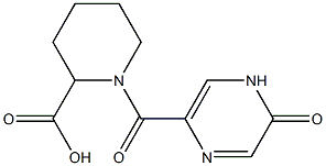 1-[(5-oxo-4,5-dihydropyrazin-2-yl)carbonyl]piperidine-2-carboxylic acid Struktur