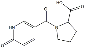 1-[(6-oxo-1,6-dihydropyridin-3-yl)carbonyl]pyrrolidine-2-carboxylic acid Struktur