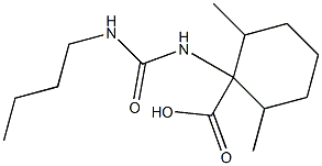 1-[(butylcarbamoyl)amino]-2,6-dimethylcyclohexane-1-carboxylic acid,,结构式
