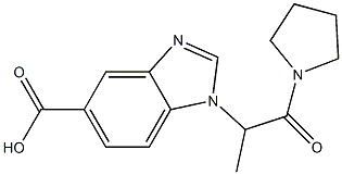 1-[1-oxo-1-(pyrrolidin-1-yl)propan-2-yl]-1H-1,3-benzodiazole-5-carboxylic acid 结构式