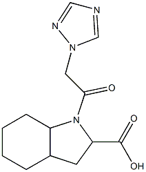 1-[2-(1H-1,2,4-triazol-1-yl)acetyl]-octahydro-1H-indole-2-carboxylic acid Struktur