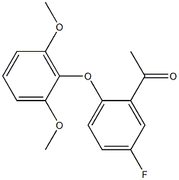 1-[2-(2,6-dimethoxyphenoxy)-5-fluorophenyl]ethan-1-one 化学構造式