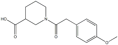 1-[2-(4-methoxyphenyl)acetyl]piperidine-3-carboxylic acid,,结构式