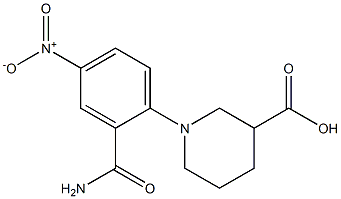 1-[2-(aminocarbonyl)-4-nitrophenyl]piperidine-3-carboxylic acid Structure