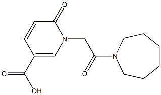 1-[2-(azepan-1-yl)-2-oxoethyl]-6-oxo-1,6-dihydropyridine-3-carboxylic acid 化学構造式