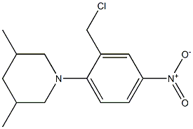 1-[2-(chloromethyl)-4-nitrophenyl]-3,5-dimethylpiperidine,,结构式