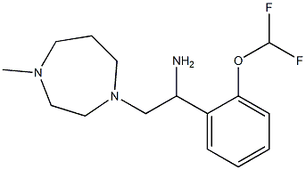 1-[2-(difluoromethoxy)phenyl]-2-(4-methyl-1,4-diazepan-1-yl)ethan-1-amine 化学構造式