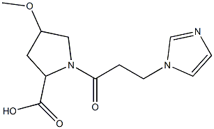 1-[3-(1H-imidazol-1-yl)propanoyl]-4-methoxypyrrolidine-2-carboxylic acid Structure