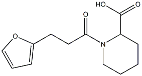 1-[3-(furan-2-yl)propanoyl]piperidine-2-carboxylic acid 化学構造式