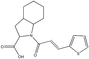 1-[3-(thiophen-2-yl)prop-2-enoyl]-octahydro-1H-indole-2-carboxylic acid,,结构式