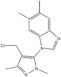  1-[4-(chloromethyl)-1,3-dimethyl-1H-pyrazol-5-yl]-5,6-dimethyl-1H-1,3-benzodiazole