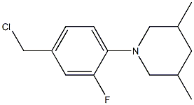 1-[4-(chloromethyl)-2-fluorophenyl]-3,5-dimethylpiperidine Structure