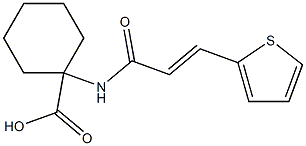 1-{[(2E)-3-thien-2-ylprop-2-enoyl]amino}cyclohexanecarboxylic acid 化学構造式