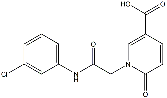 1-{[(3-chlorophenyl)carbamoyl]methyl}-6-oxo-1,6-dihydropyridine-3-carboxylic acid,,结构式