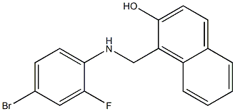 1-{[(4-bromo-2-fluorophenyl)amino]methyl}naphthalen-2-ol,,结构式