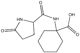 1-{[(5-oxopyrrolidin-2-yl)carbonyl]amino}cyclohexanecarboxylic acid Structure