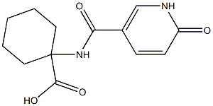 1-{[(6-oxo-1,6-dihydropyridin-3-yl)carbonyl]amino}cyclohexanecarboxylic acid 化学構造式