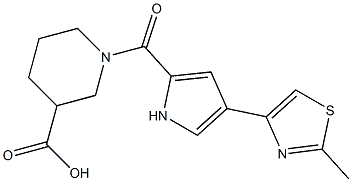 1-{[4-(2-methyl-1,3-thiazol-4-yl)-1H-pyrrol-2-yl]carbonyl}piperidine-3-carboxylic acid Structure