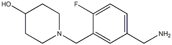 1-{[5-(aminomethyl)-2-fluorophenyl]methyl}piperidin-4-ol Struktur