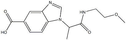 1-{1-[(2-methoxyethyl)carbamoyl]ethyl}-1H-1,3-benzodiazole-5-carboxylic acid Struktur