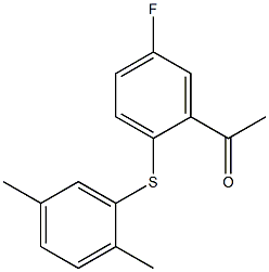 1-{2-[(2,5-dimethylphenyl)sulfanyl]-5-fluorophenyl}ethan-1-one 化学構造式