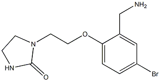 1-{2-[2-(aminomethyl)-4-bromophenoxy]ethyl}imidazolidin-2-one 化学構造式