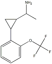 1-{2-[2-(trifluoromethoxy)phenyl]cyclopropyl}ethan-1-amine,,结构式