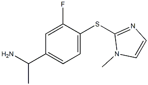 1-{3-fluoro-4-[(1-methyl-1H-imidazol-2-yl)sulfanyl]phenyl}ethan-1-amine,,结构式