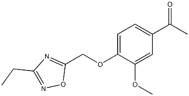 1-{4-[(3-ethyl-1,2,4-oxadiazol-5-yl)methoxy]-3-methoxyphenyl}ethan-1-one 化学構造式