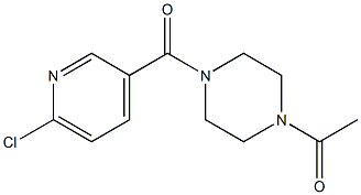 1-{4-[(6-chloropyridin-3-yl)carbonyl]piperazin-1-yl}ethan-1-one Struktur