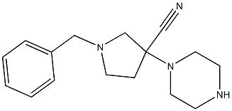 1-benzyl-3-(piperazin-1-yl)pyrrolidine-3-carbonitrile Structure