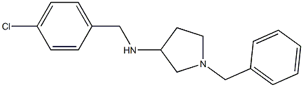 1-benzyl-N-[(4-chlorophenyl)methyl]pyrrolidin-3-amine 结构式