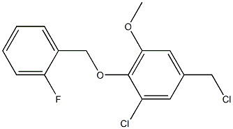 1-chloro-5-(chloromethyl)-2-[(2-fluorophenyl)methoxy]-3-methoxybenzene Struktur