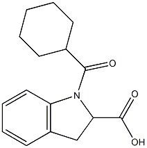 1-cyclohexanecarbonyl-2,3-dihydro-1H-indole-2-carboxylic acid,,结构式