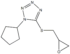 1-cyclopentyl-5-[(oxiran-2-ylmethyl)sulfanyl]-1H-1,2,3,4-tetrazole 化学構造式