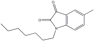 1-heptyl-5-methyl-2,3-dihydro-1H-indole-2,3-dione 结构式
