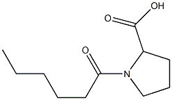 1-hexanoylpyrrolidine-2-carboxylic acid 化学構造式