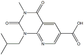 1-isobutyl-3-methyl-2,4-dioxo-1,2,3,4-tetrahydropyrido[2,3-d]pyrimidine-6-carboxylic acid 化学構造式